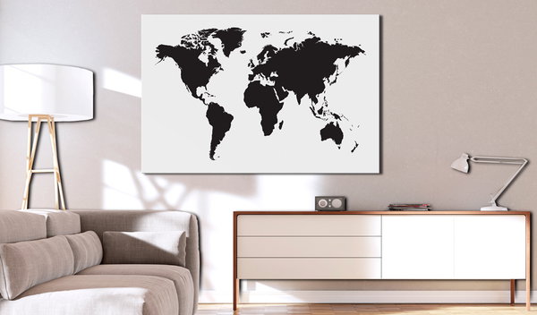 Pinnwand Bild 'World Map: Black &amp; White Elegance'