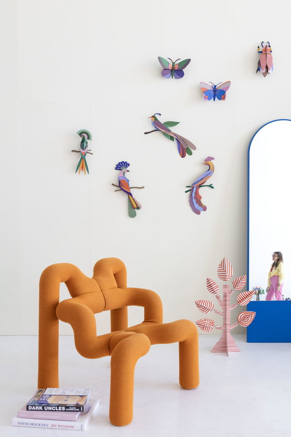 Wanddeko Papier 'Leuchtender Vogel'