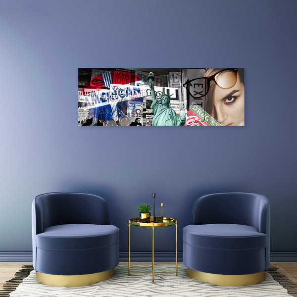 Kunstdruck auf Leinwand 'USA Collage'