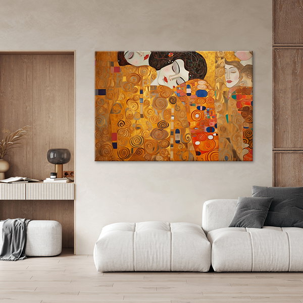 Kunstdruck auf Leinwand 'Klimt - Golden Reverie'