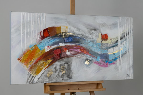 Handgemaltes Gemälde 'Colourful Floods' 120x60cm | inkl. Echtheitszertifikat
