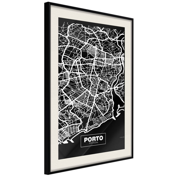 Poster 'City Map: Porto (Dark)'