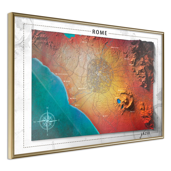 Poster 'Raised Relief Map: Rome'