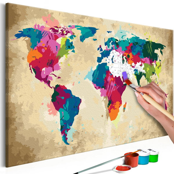 Pintura por números adultos 'World Map (colourful)'