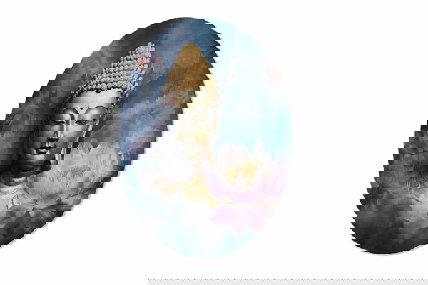 Tableau rond 'Sunlit Valley'