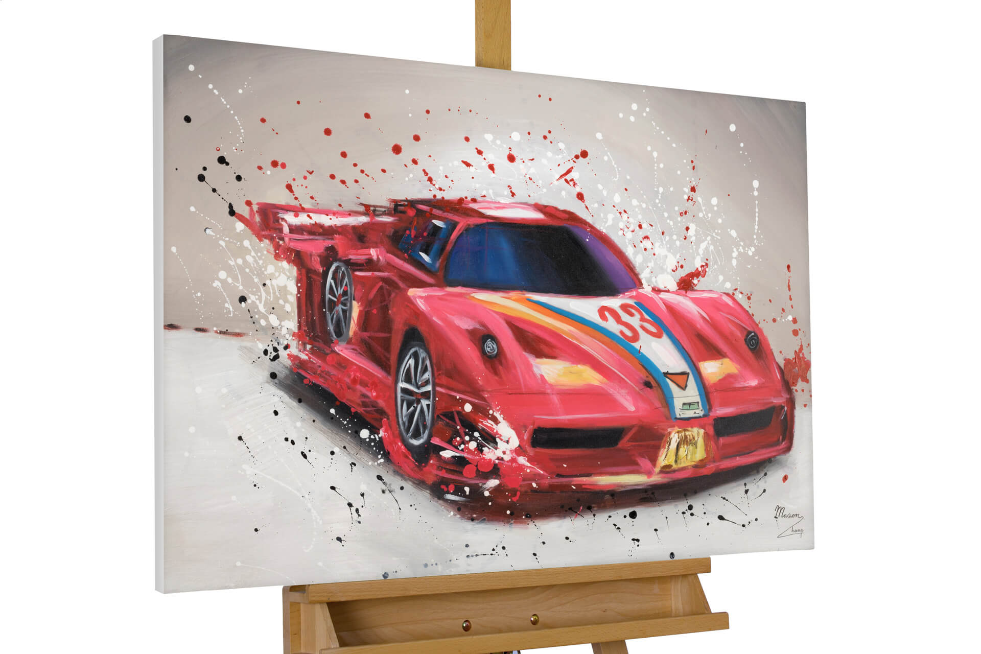 Quadro Ferrari Street Art:120x80 cm/DOURADA