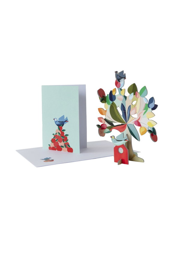 Sculture di carta 'Colorful Bird Tree'