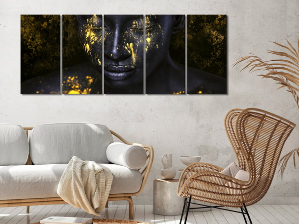 Kunstdruck auf Leinwand 'Bathed in Gold (5-teilig) Narrow'