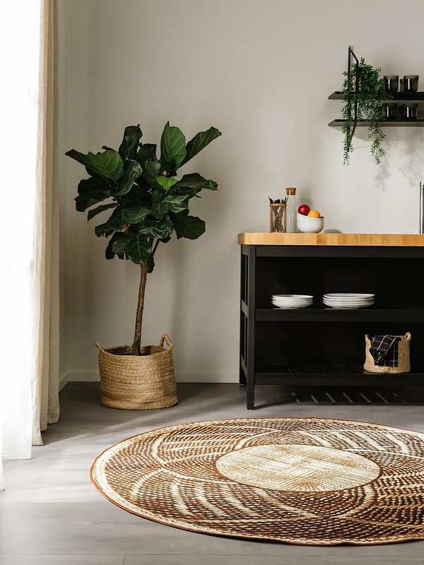 Design In- &amp; Outdoor Runder Teppich Artis Gold