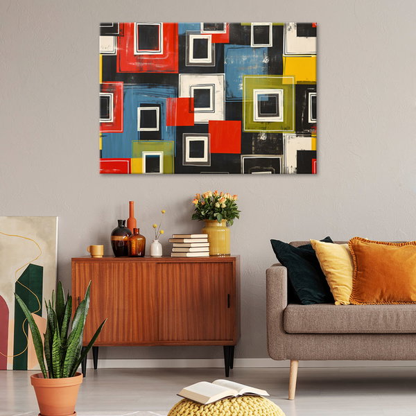 Kunstdruck auf Leinwand 'Colorful Geometry'
