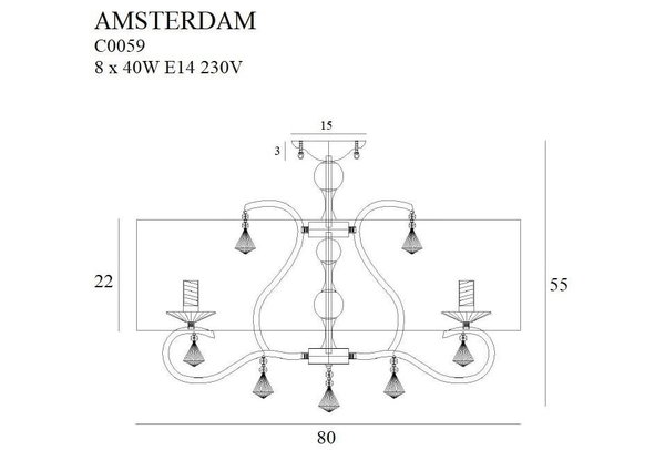 Deckenleuchte 'Amsterdam'
