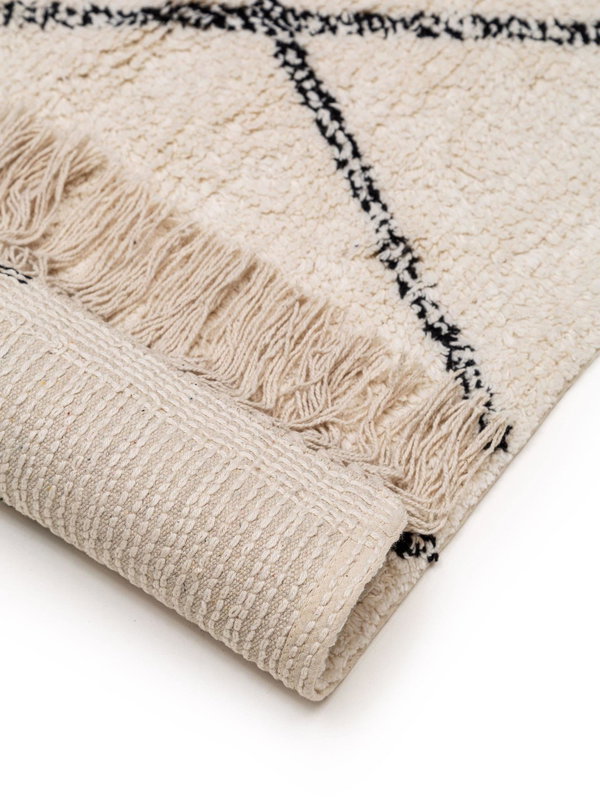 Design Waschbarer Baumwollteppich Naomi Beige