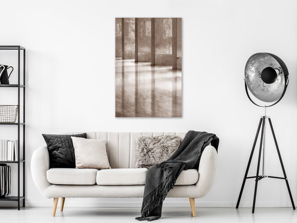 Kunstdruck auf Leinwand 'Luminous Corridor Vertical'
