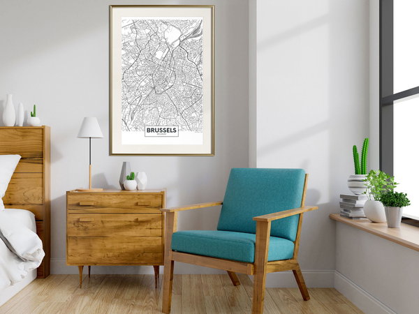 Poster 'City map: Brussels'