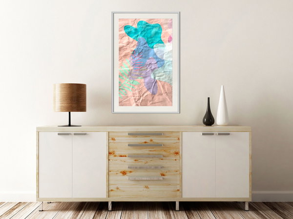 Poster 'Colourful Camouflage (Peach)'