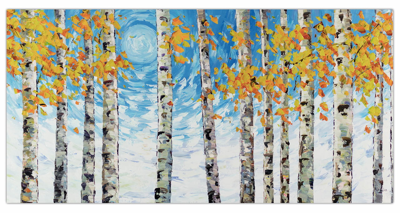 XXL Olieverf schilderijen 'Joy of Autumn' | Handgeschilderd unicum in de ruimte.