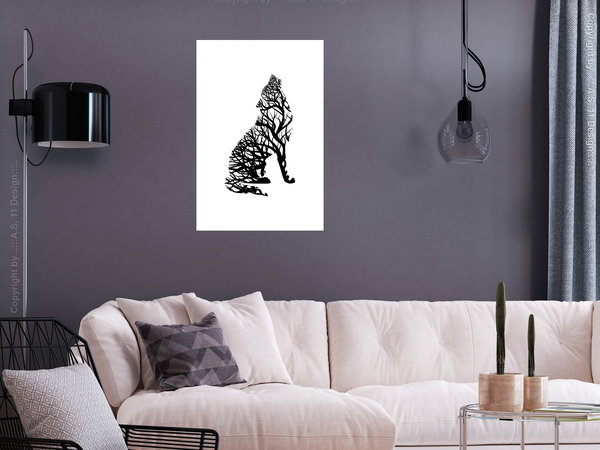 Kunstdruck auf Leinwand 'Wolf Trail Vertical'