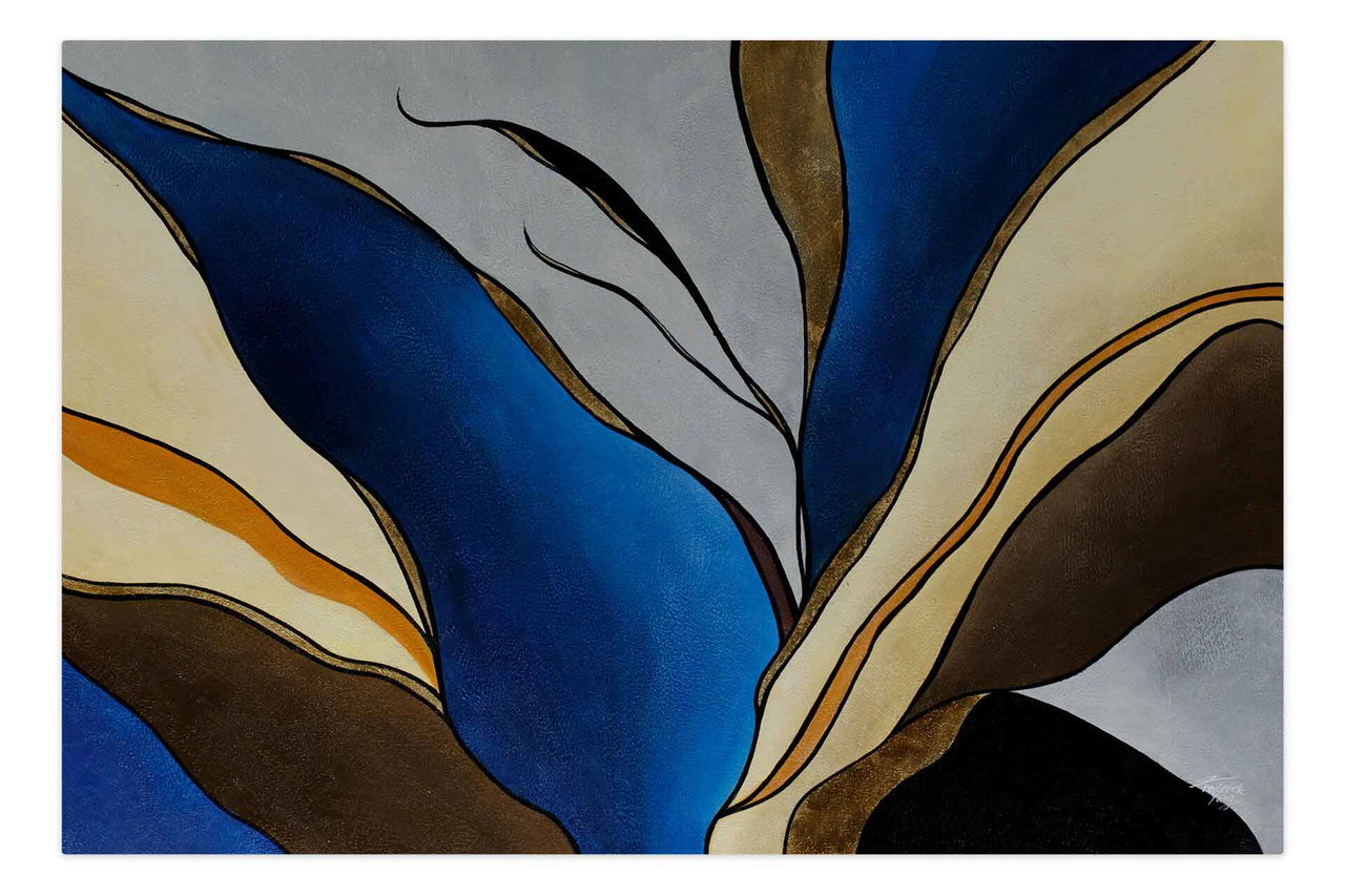 Olieverf schilderijen 'Lustrous Shades' | Handgeschilderd unicum 180x120cm komt in de ruimte goed tot zijn recht.