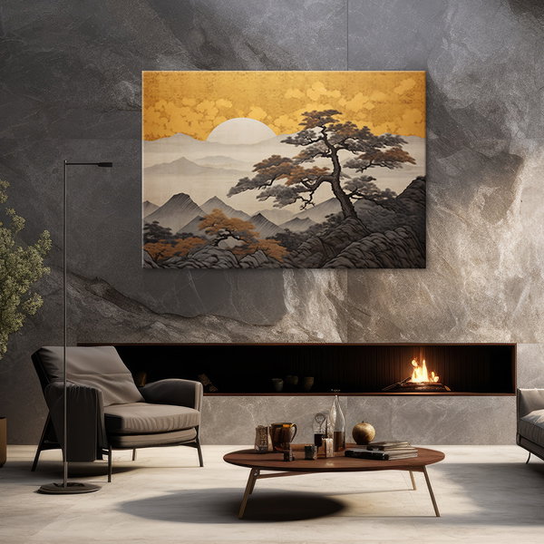 Kunstdruck auf Leinwand 'Sunrise Over Mountain'
