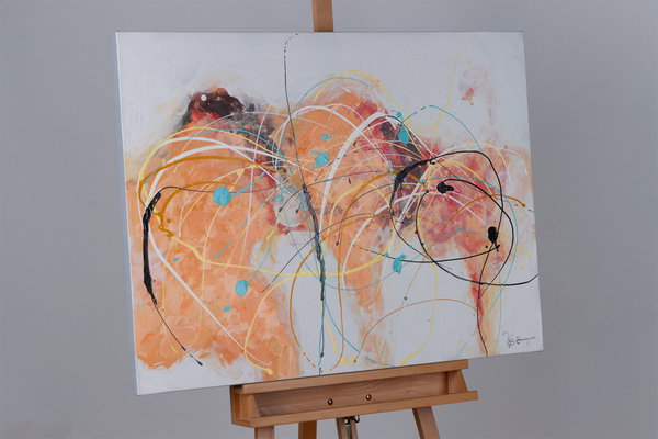 Handgeschilderd schilderij 'World of Abstraction' 100x75cm | incl. certificaat van echtheid