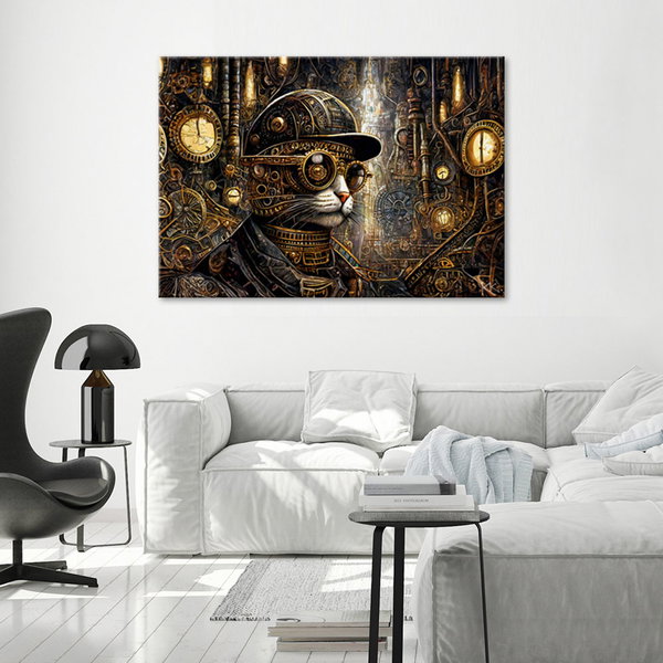 Kunstdruck auf Leinwand 'Steampunk Cat Chronicles'
