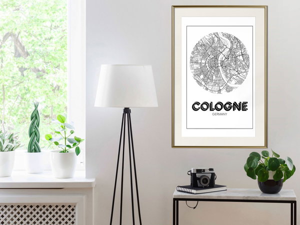 Poster 'City Map: Cologne (Round)'