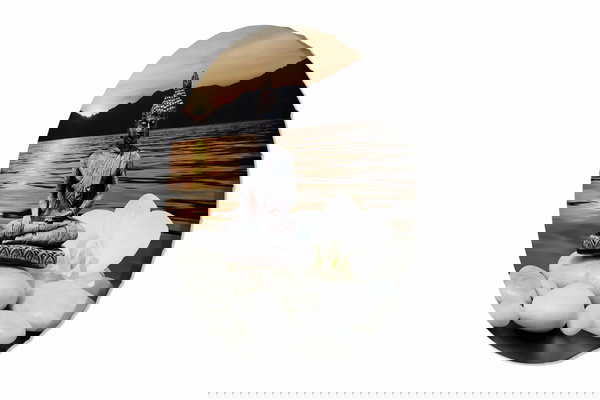 Rond schilderij 'Zen Dusk Calm'