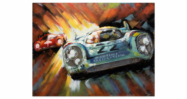 Metallbild 3D 'Racing Duel' 100x75x5,5cm