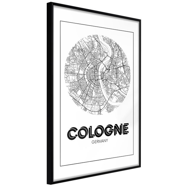 Poster 'City Map: Cologne (Round)'