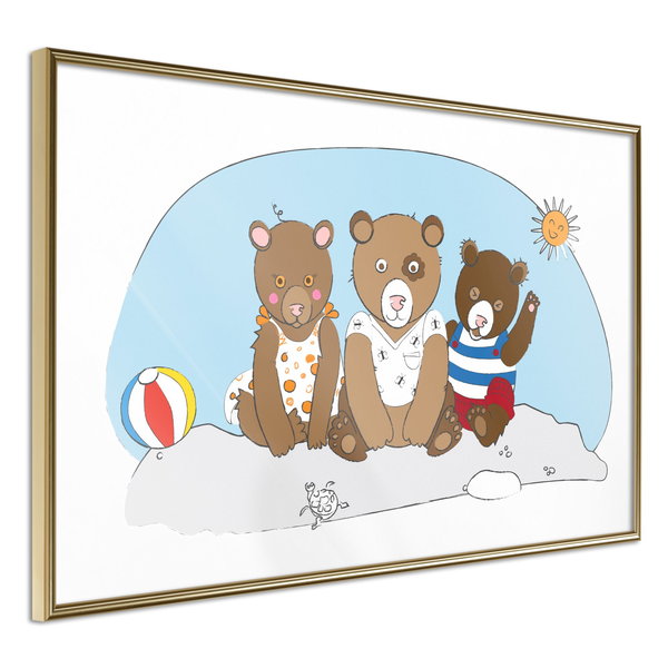 Poster 'Teddy Bears on the Beach'
