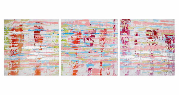 Acryl Gemälde 'Welt in Rosa' 150x50cm