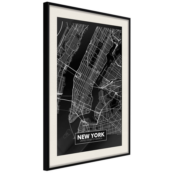 Poster 'City Map: New York (Dark)'