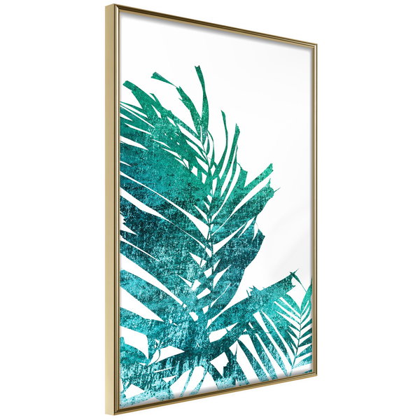 Poster 'Teal Palm on White Background'