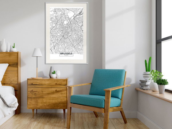 Poster 'City map: Brussels'