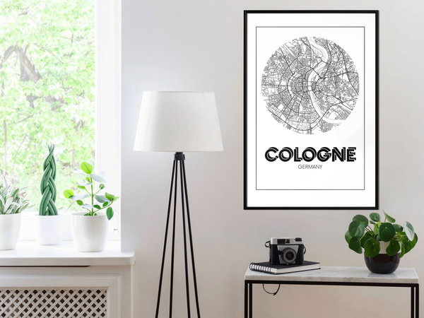 Poster 'City Map: Cologne (Round)'