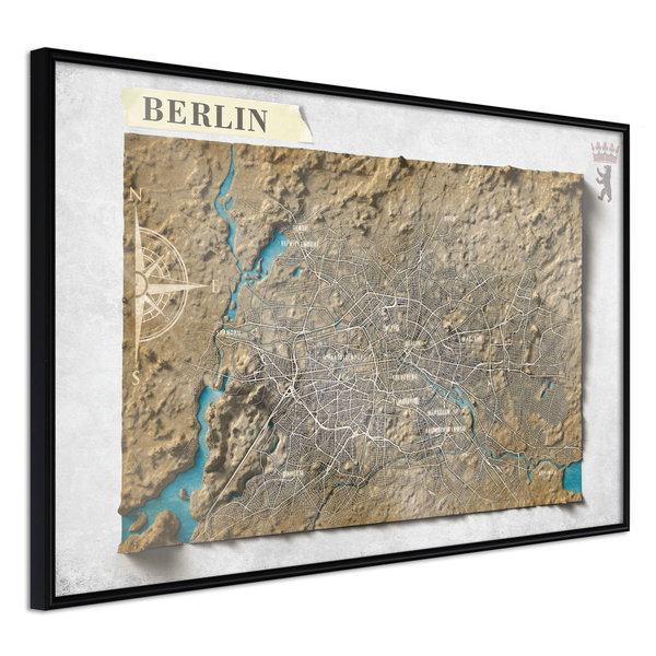 Plagát 'Raised Relief Map: Berlin'