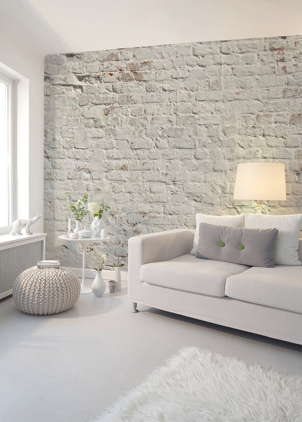 Tapete 'Brick White' 350x255cm