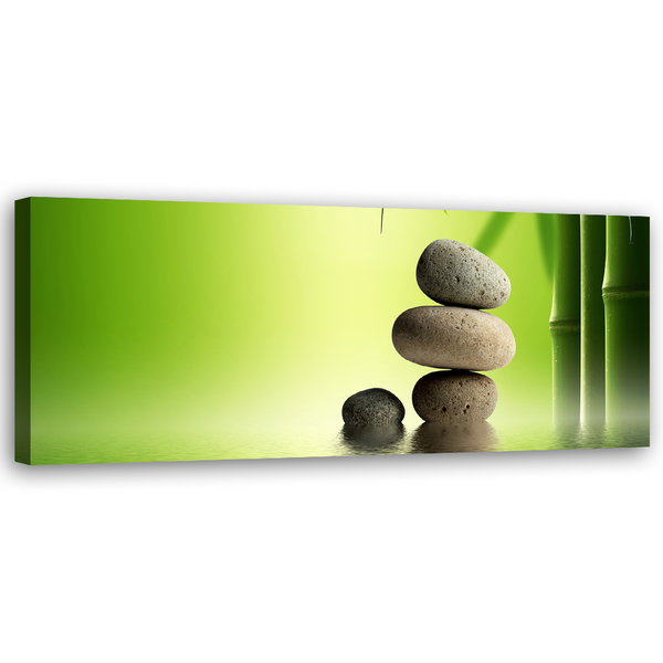 Kunstdruck auf Leinwand 'Zen Garden with Black Stones 2'