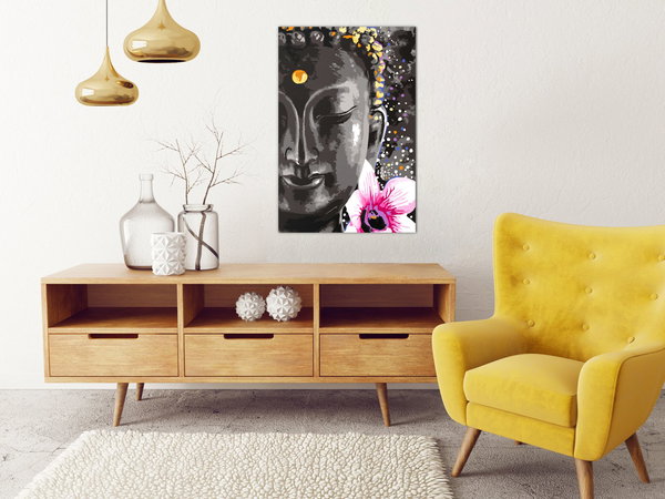 Malen nach Zahlen für Erwachsene 'Buddha and Flower'