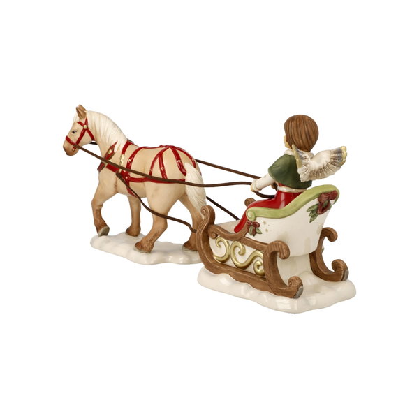 Figurine porcelaine 'Winter Sleigh Ride' de Goebel 13x17x37,5cm