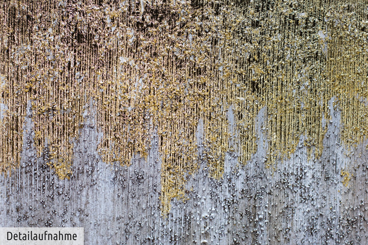 Handgeschilderd schilderij 'Gold and Silver' 100x75cm | incl. certificaat van echtheid komt in de ruimte goed tot zijn recht.