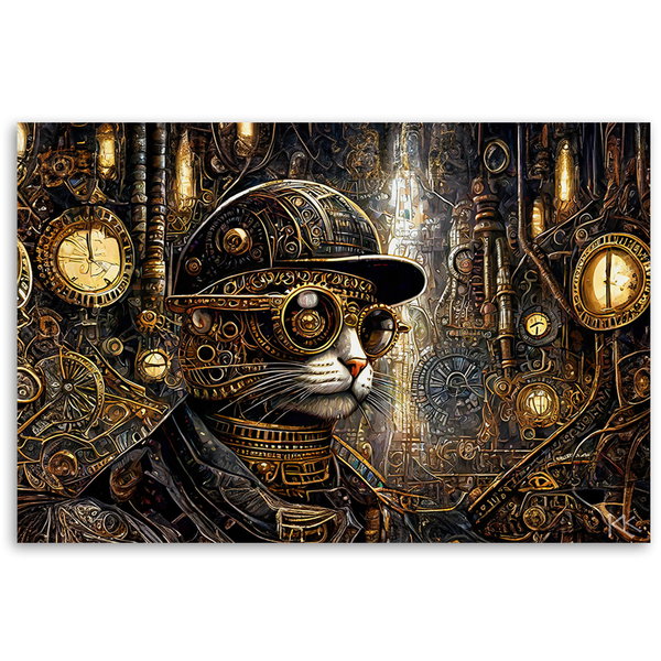 Kunstdruck auf Leinwand 'Steampunk Cat Chronicles'