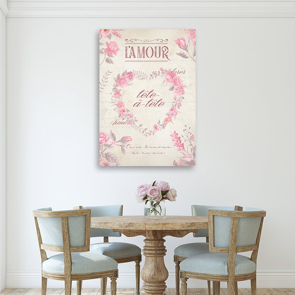 Kunstdruck auf Leinwand 'Tu es l'amour de ma vie'