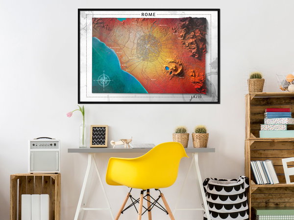 Poster 'Raised Relief Map: Rome'