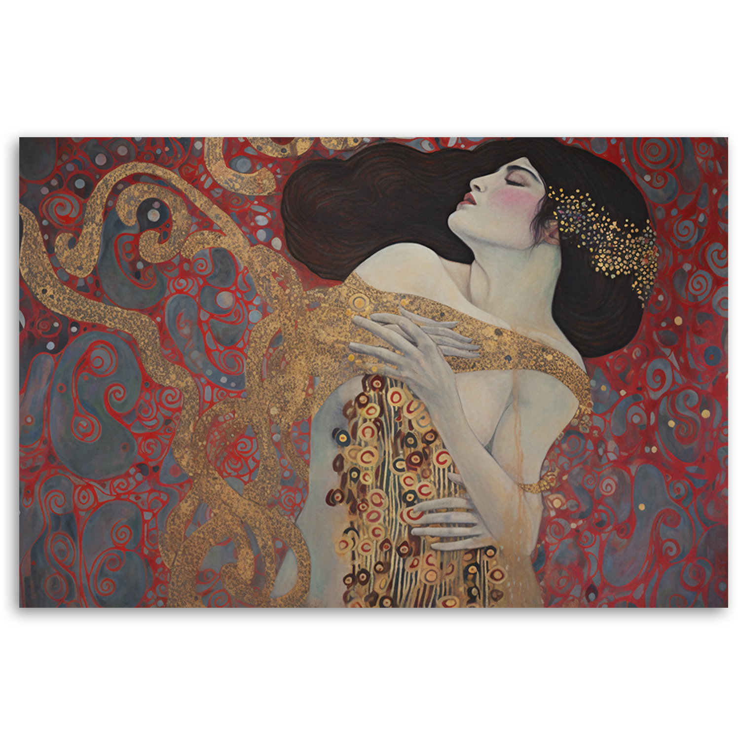 Canvas Poster 'Klimt's Passionate Embrace'