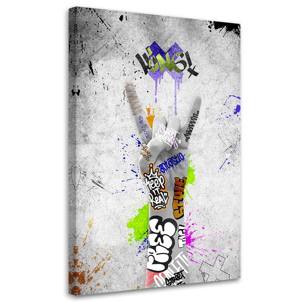 Kunstdruck auf Leinwand 'Graffiti Rock'