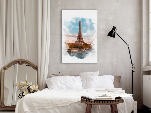 Kunstdruck auf Leinwand 'Paris View Vertical'