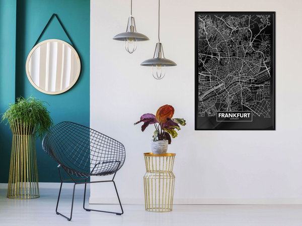 Poster 'City Map: Frankfurt (Dark)'