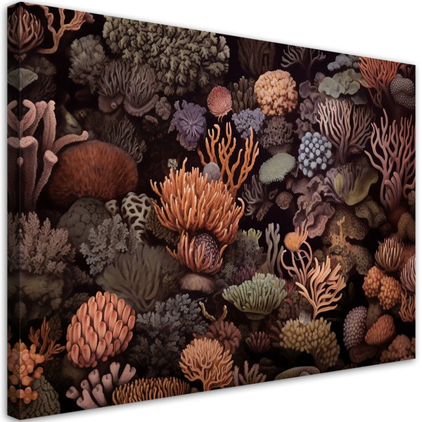 Kunstdruck auf Leinwand 'Corals in Black 3'