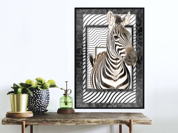 Poster 'Zebra in the Frame'